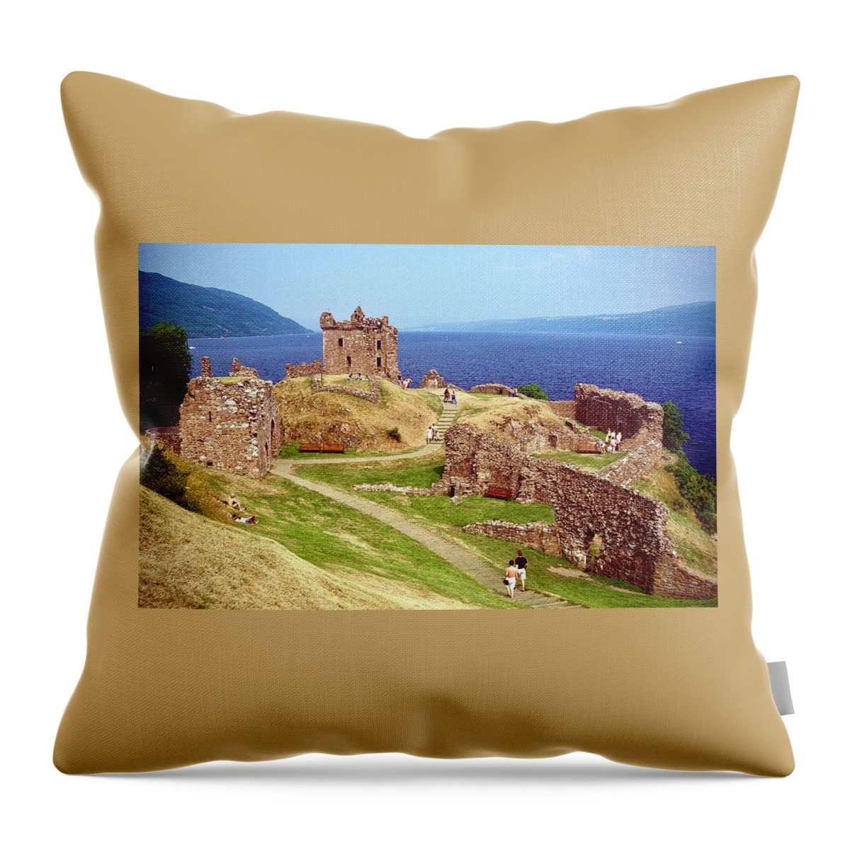 Urquhart Throw Pillow featuring the photograph Urquhart Castle on Loch Ness by Gordon James