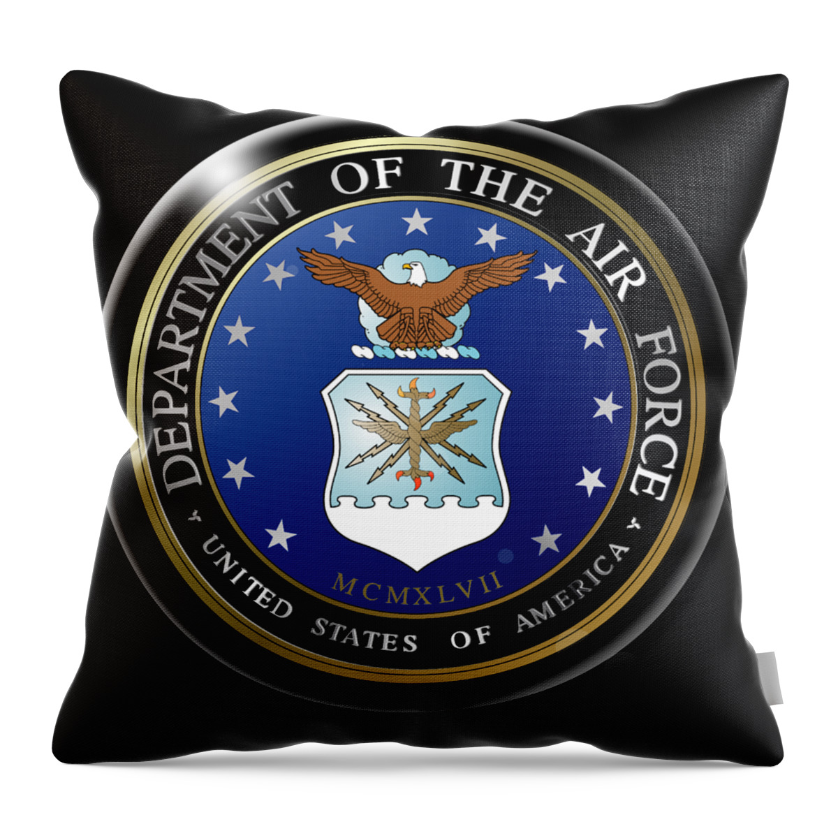 Us Throw Pillow featuring the digital art US Air Force by Bill Richards