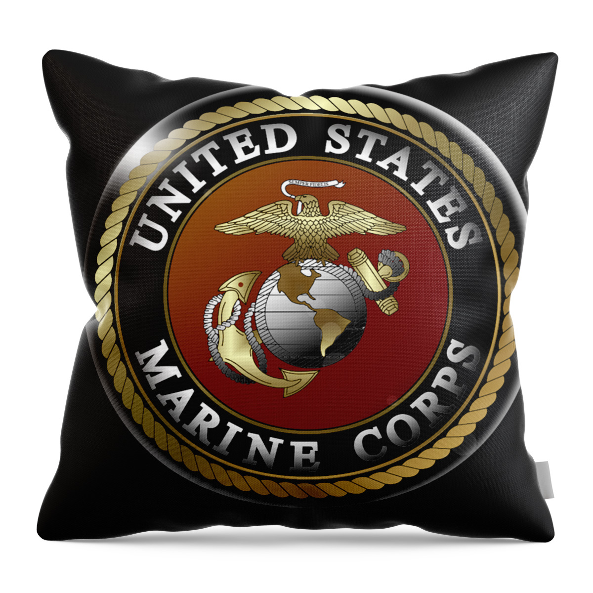 Us Throw Pillow featuring the digital art US Marines by Bill Richards