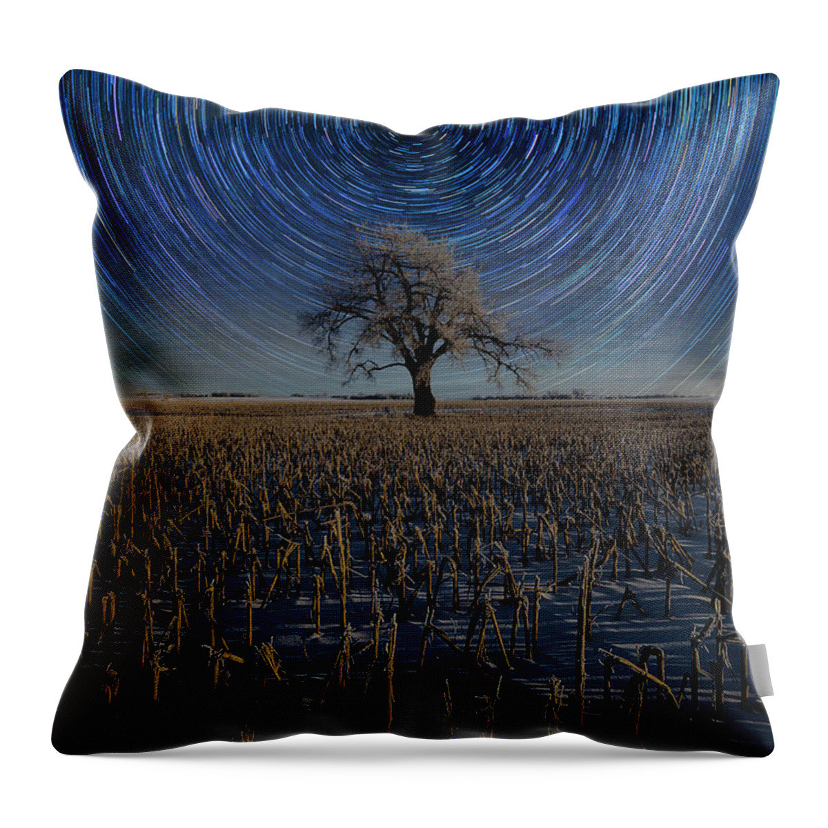 Star Trails Throw Pillow featuring the photograph Use of Time by Aaron J Groen