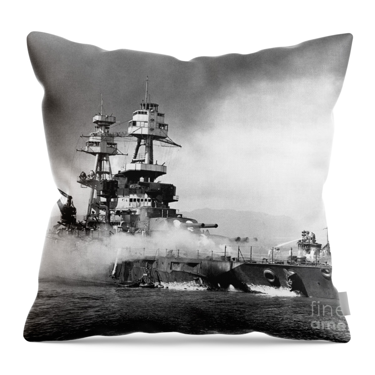 1941 Throw Pillow featuring the photograph Uss Nevada, 1941 by Granger