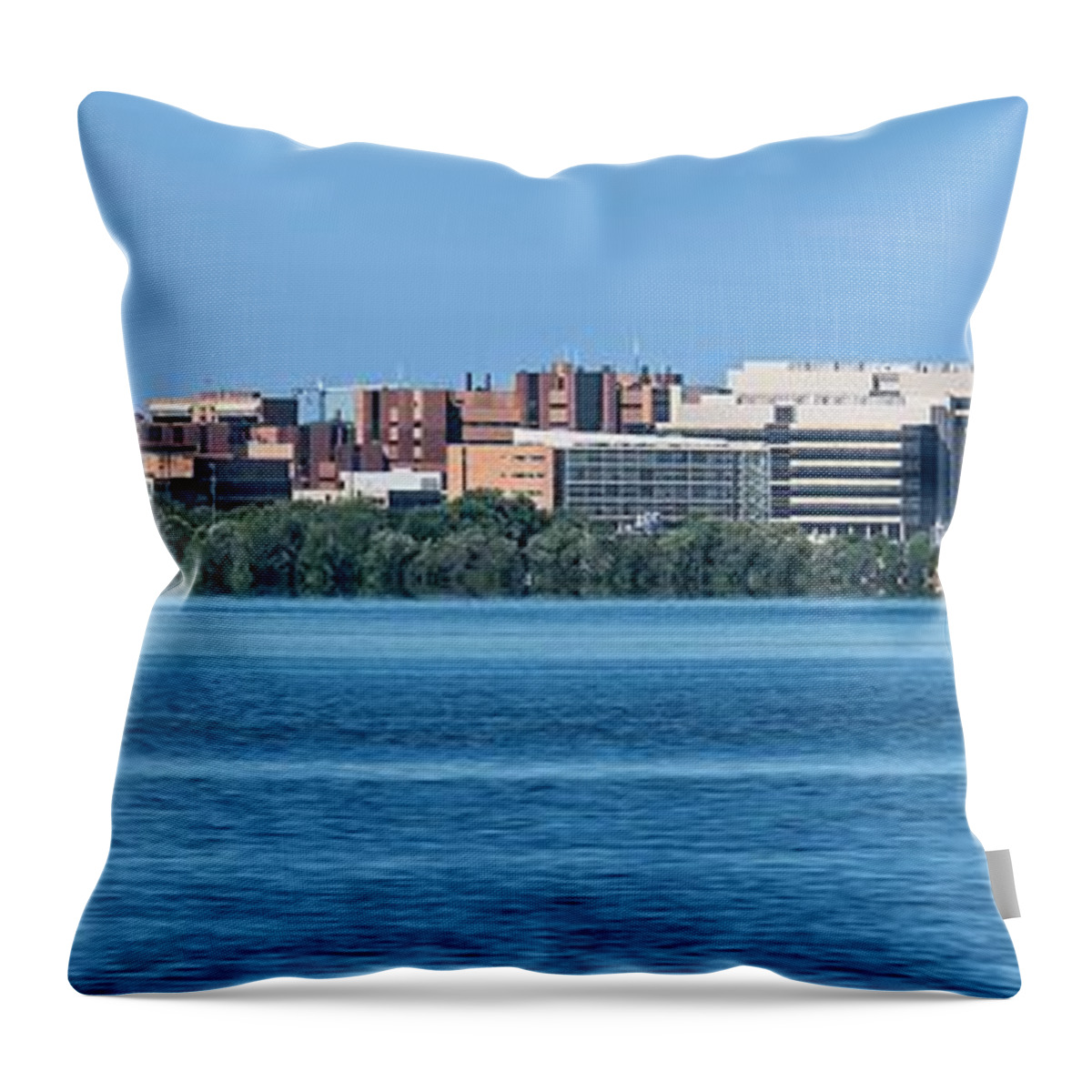 Madison Throw Pillow featuring the photograph UW Hospital, Madison, Wisconsin by Steven Ralser