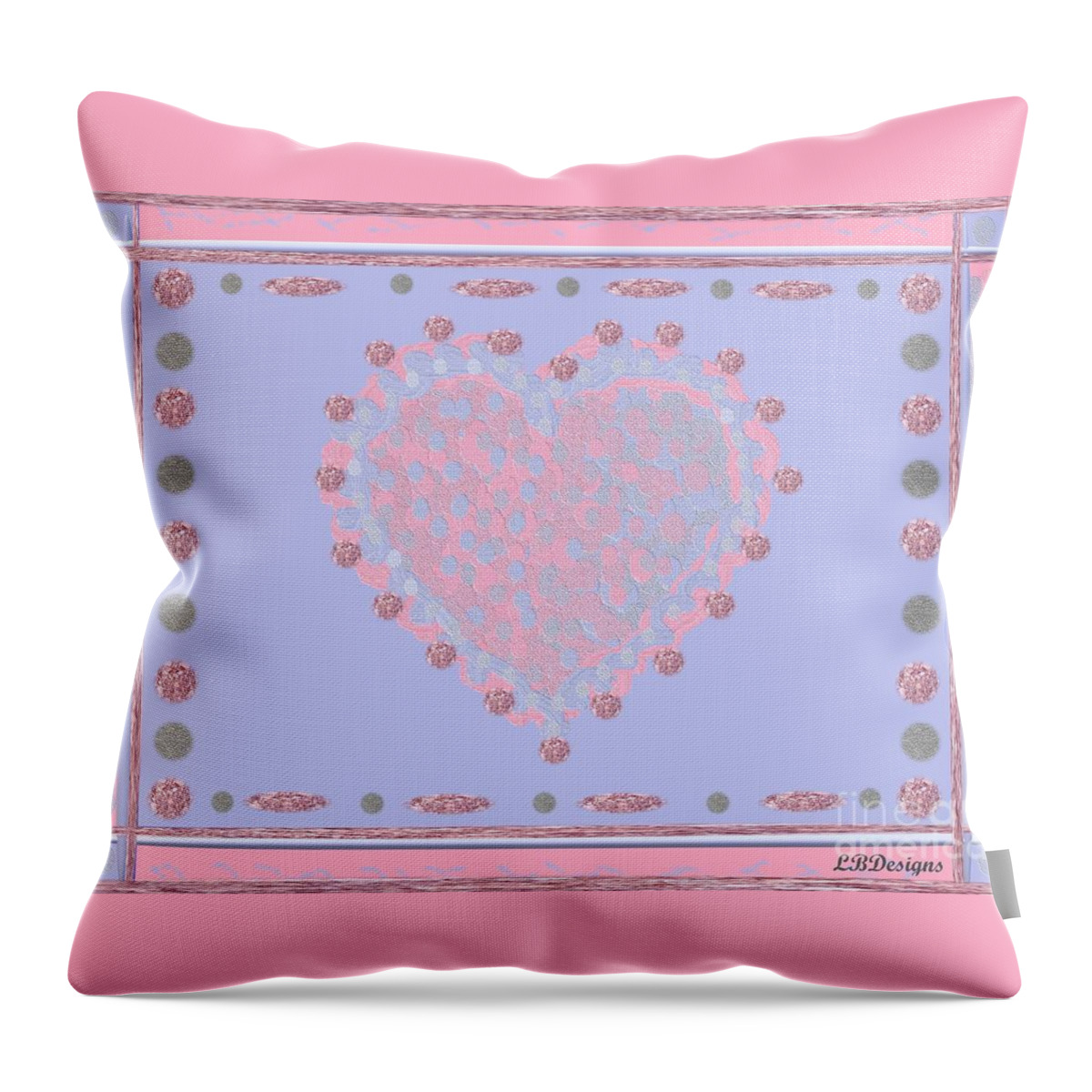 “arts And Design”; Gallery; “winter Plaid”; Holiday; “christmas Tree”; “new Year”; “valentine Day”; “abstract”; “modern Minimalism”; Winter Throw Pillow featuring the digital art Valentina Heart Deco by LBDesigns