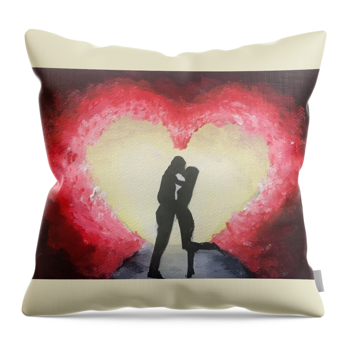 Valentine Throw Pillow featuring the painting Valentine 2023 by Deborah Naves