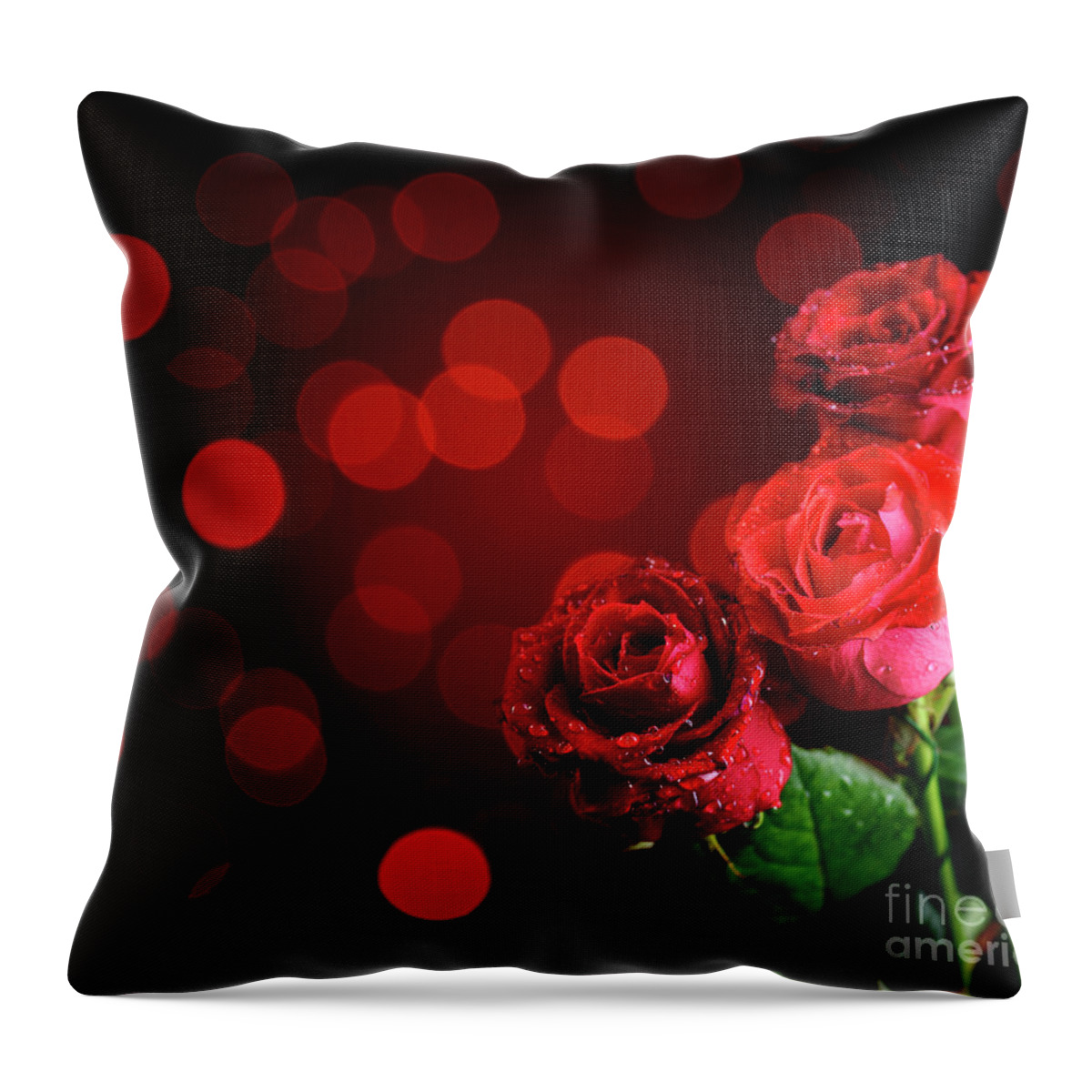 Roses Throw Pillow featuring the photograph Valentine Roses by Jelena Jovanovic