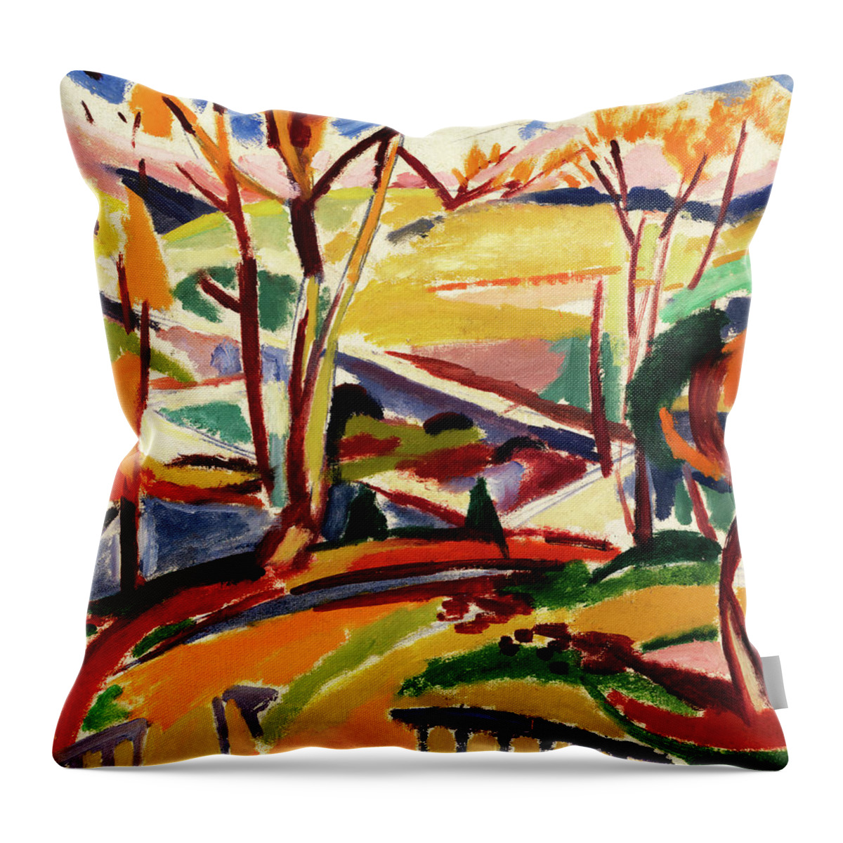 Museum Throw Pillow featuring the painting Valley Falls I by Henry Lyman Sayen