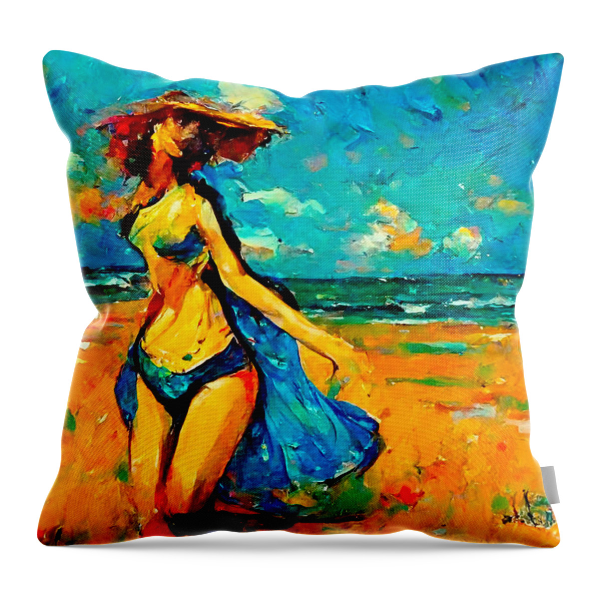 Vincent Van Gogh Throw Pillow featuring the digital art Van Gogh #17 by Craig Boehman