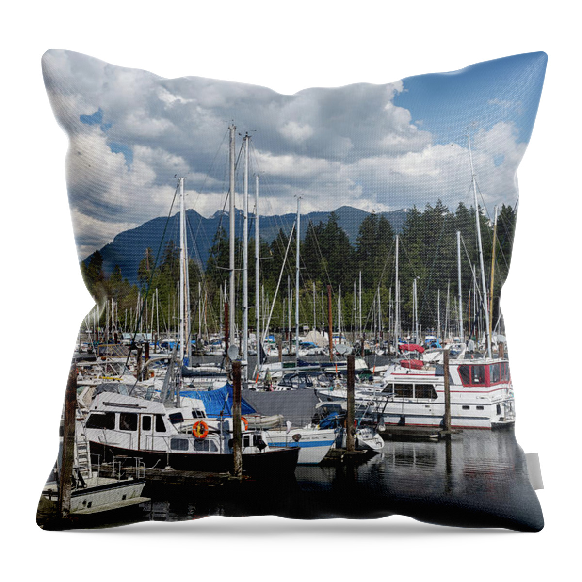 Jennifer Kane Webb Throw Pillow featuring the photograph Vancouver Harbour by Jennifer Kane Webb