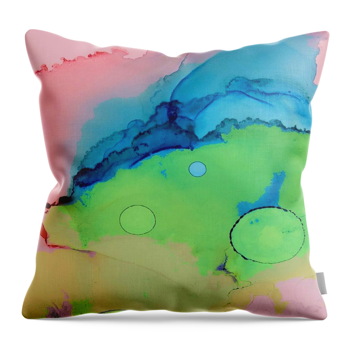 Abstract Throw Pillow featuring the painting Variance - abstract by Vesna Antic