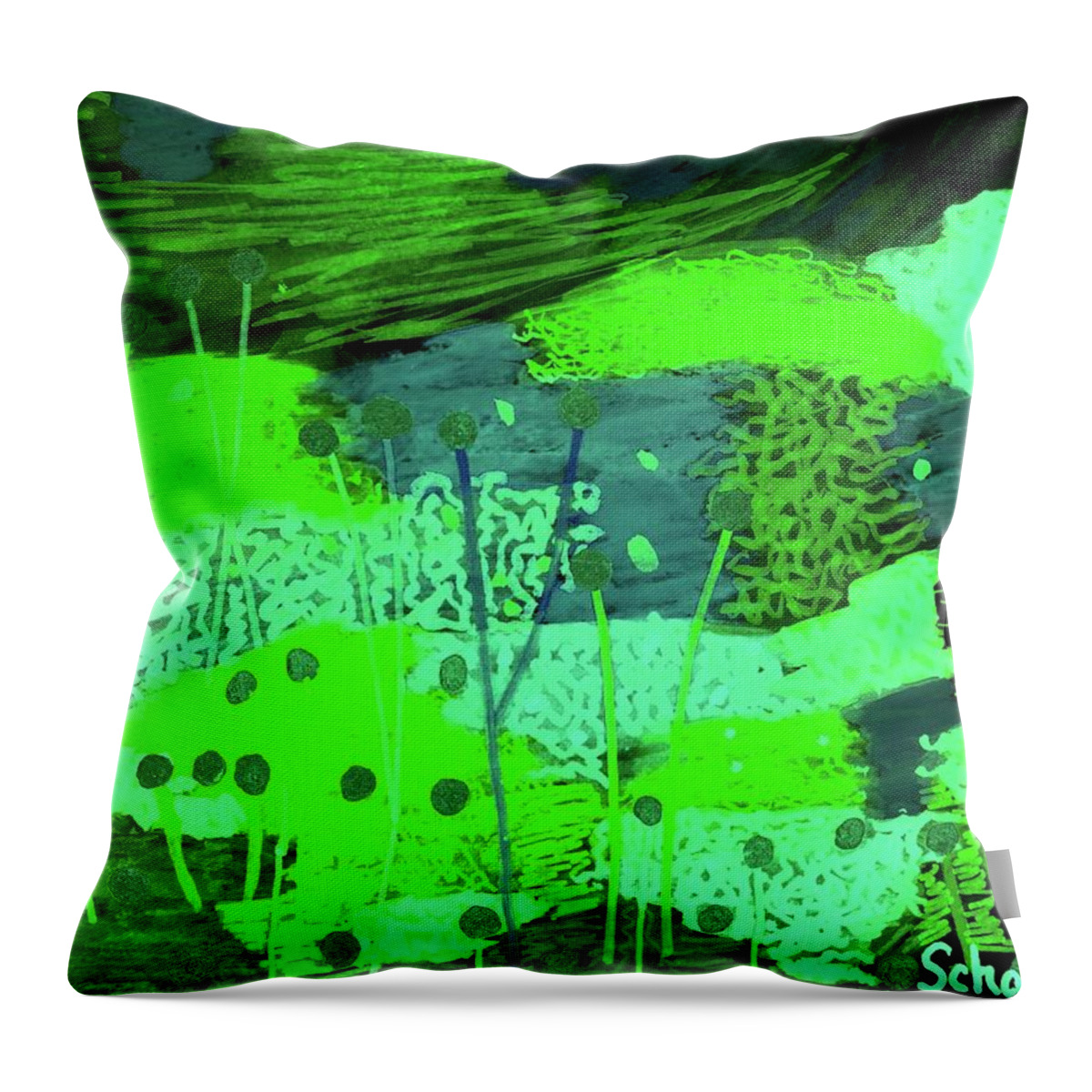Original Painting Throw Pillow featuring the painting Variation And Insight by Susan Schanerman