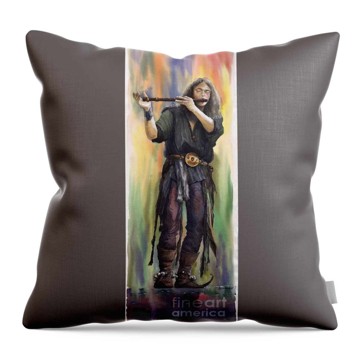 Instrument Throw Pillow featuring the painting Varius Coloribus The Morning Song Nils by Yuriy Shevchuk