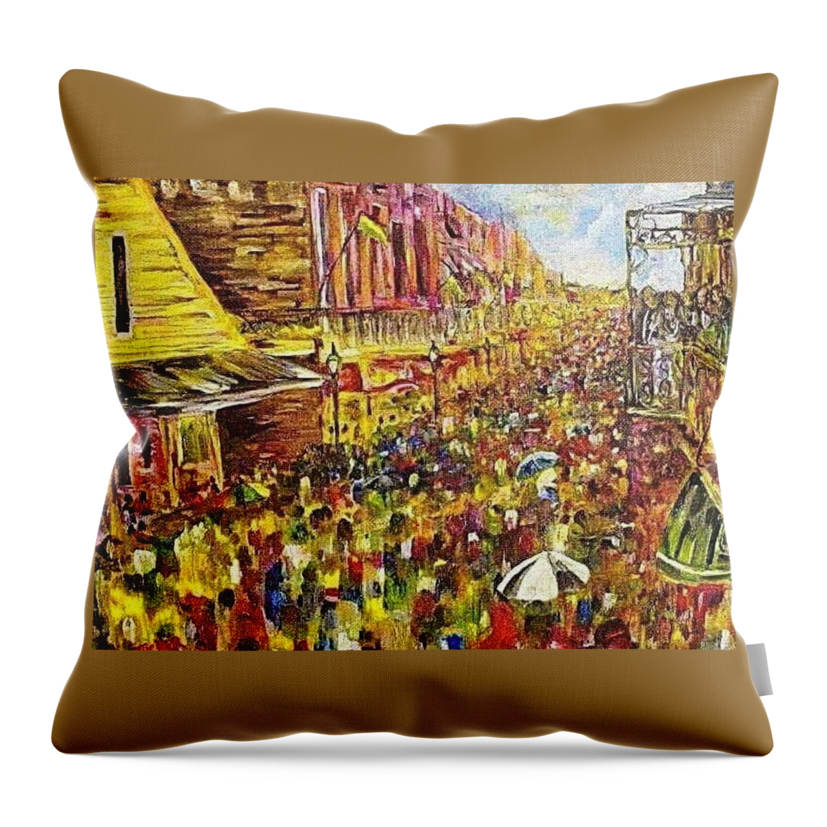 French Quarter Throw Pillow featuring the painting Veaux Carre by Julie TuckerDemps