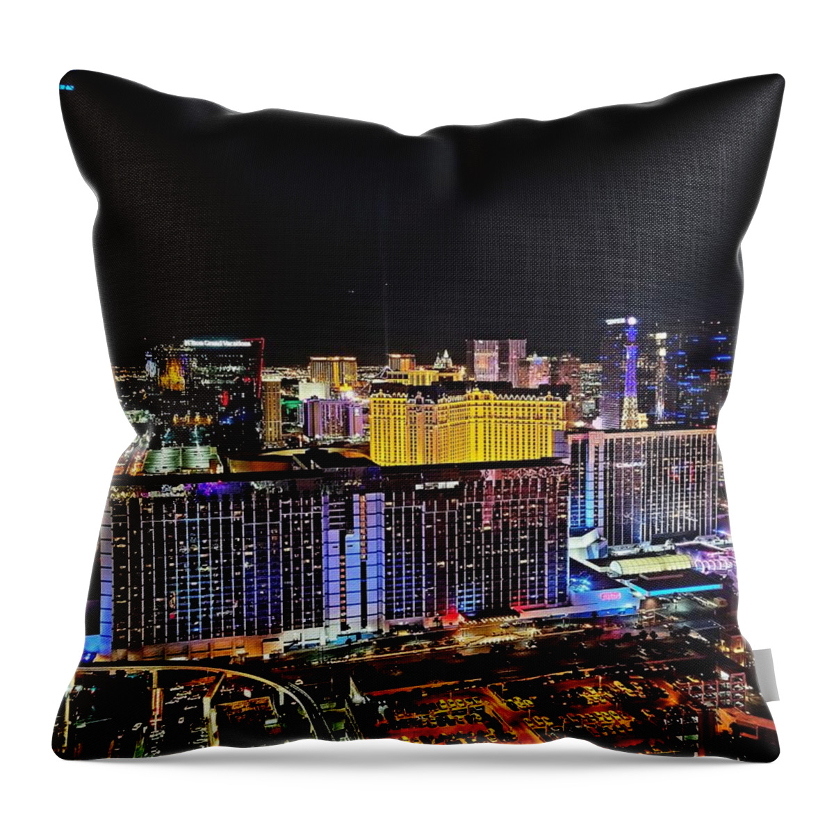 Vegas Lights Throw Pillow featuring the photograph Vegas baby by Shalane Poole
