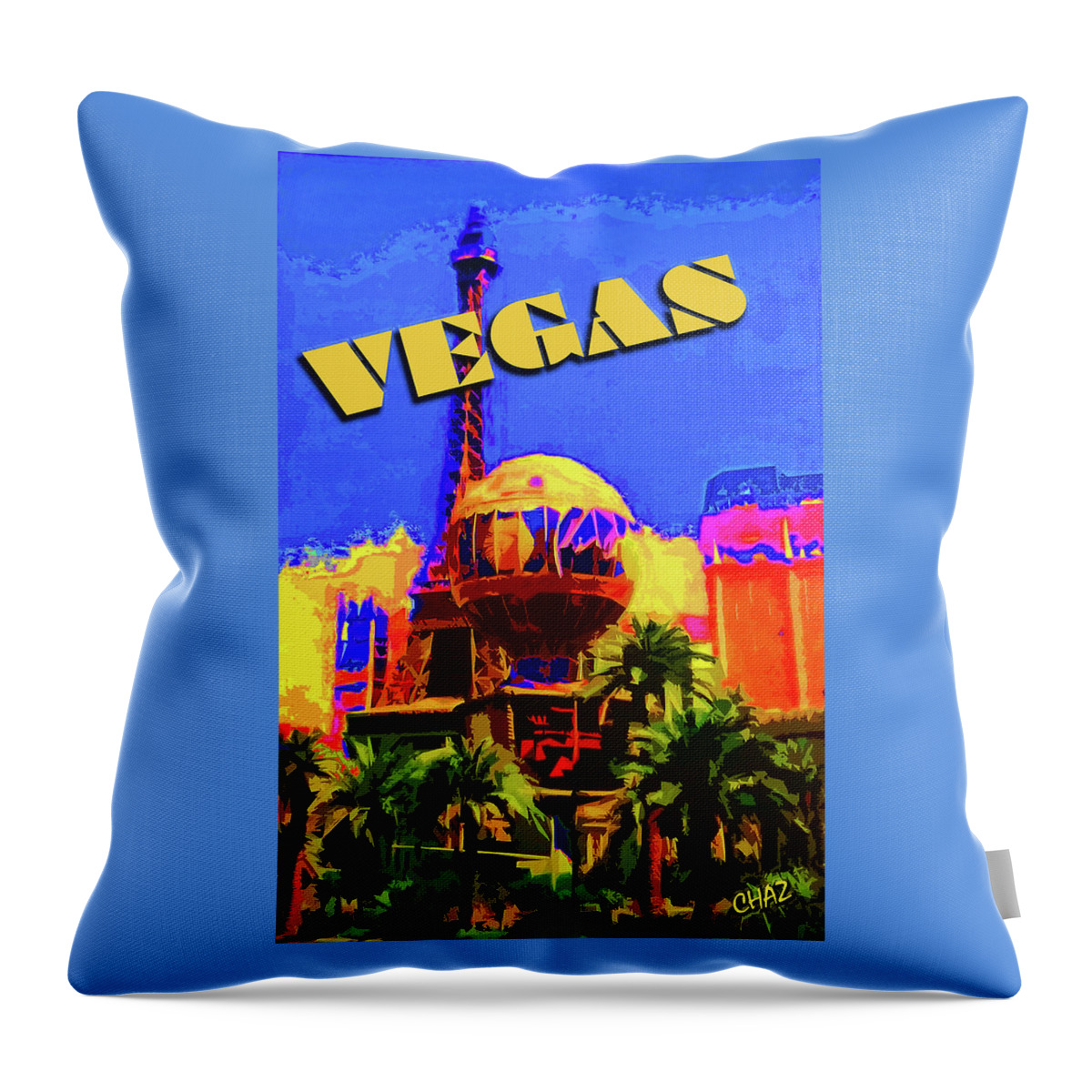 Las Vegas Throw Pillow featuring the painting Vegas by CHAZ Daugherty