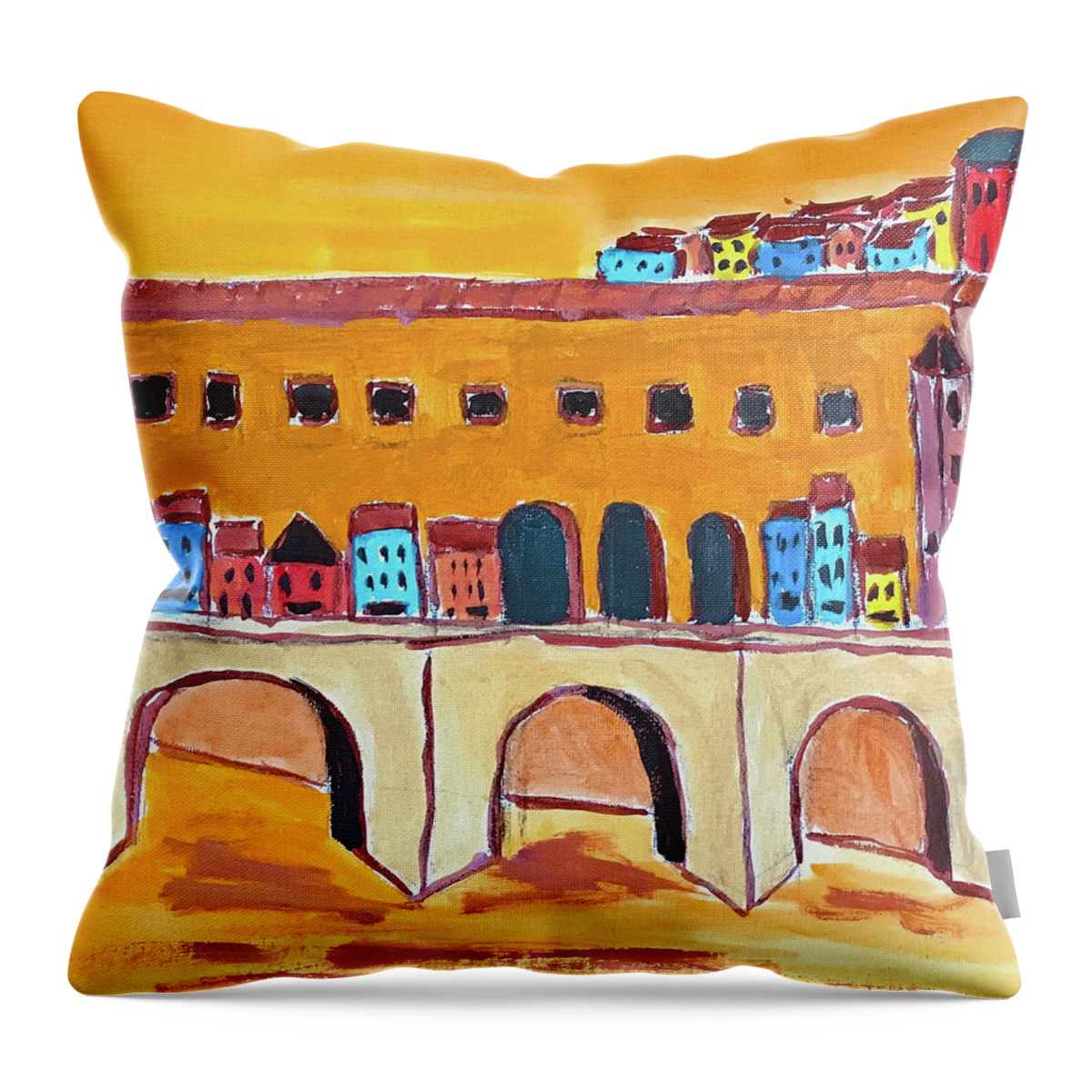  Throw Pillow featuring the painting Venezia by John Macarthur