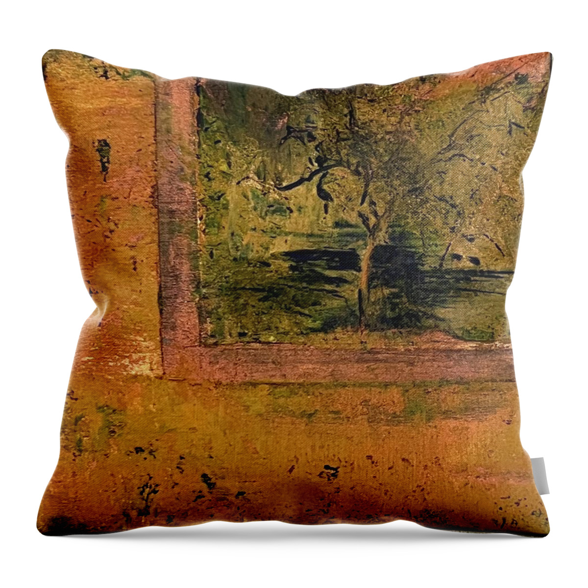 Window Throw Pillow featuring the painting Ventana by Sandra Lee Scott