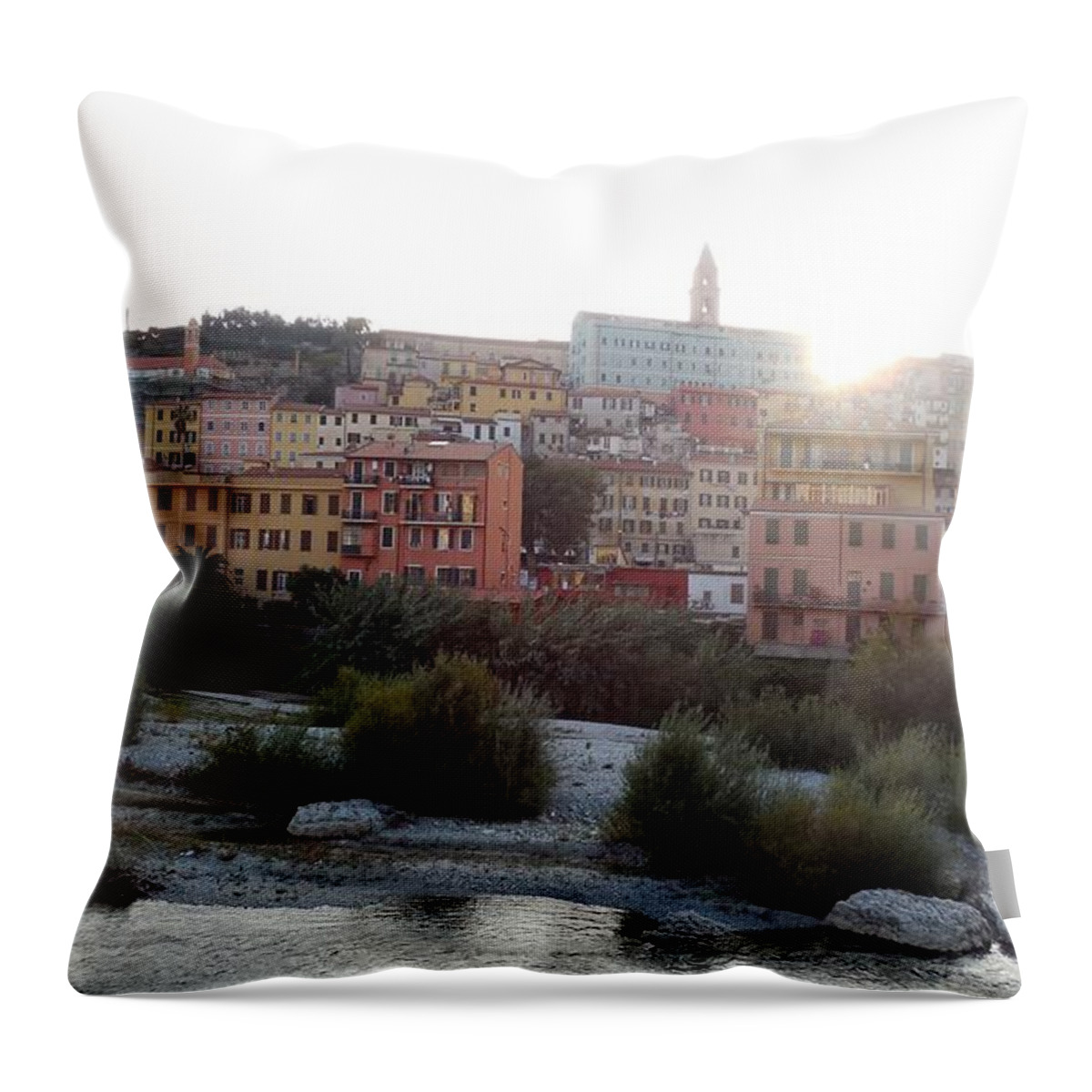 Ventimiglia Throw Pillow featuring the photograph Ventimiglia by Aisha Isabelle