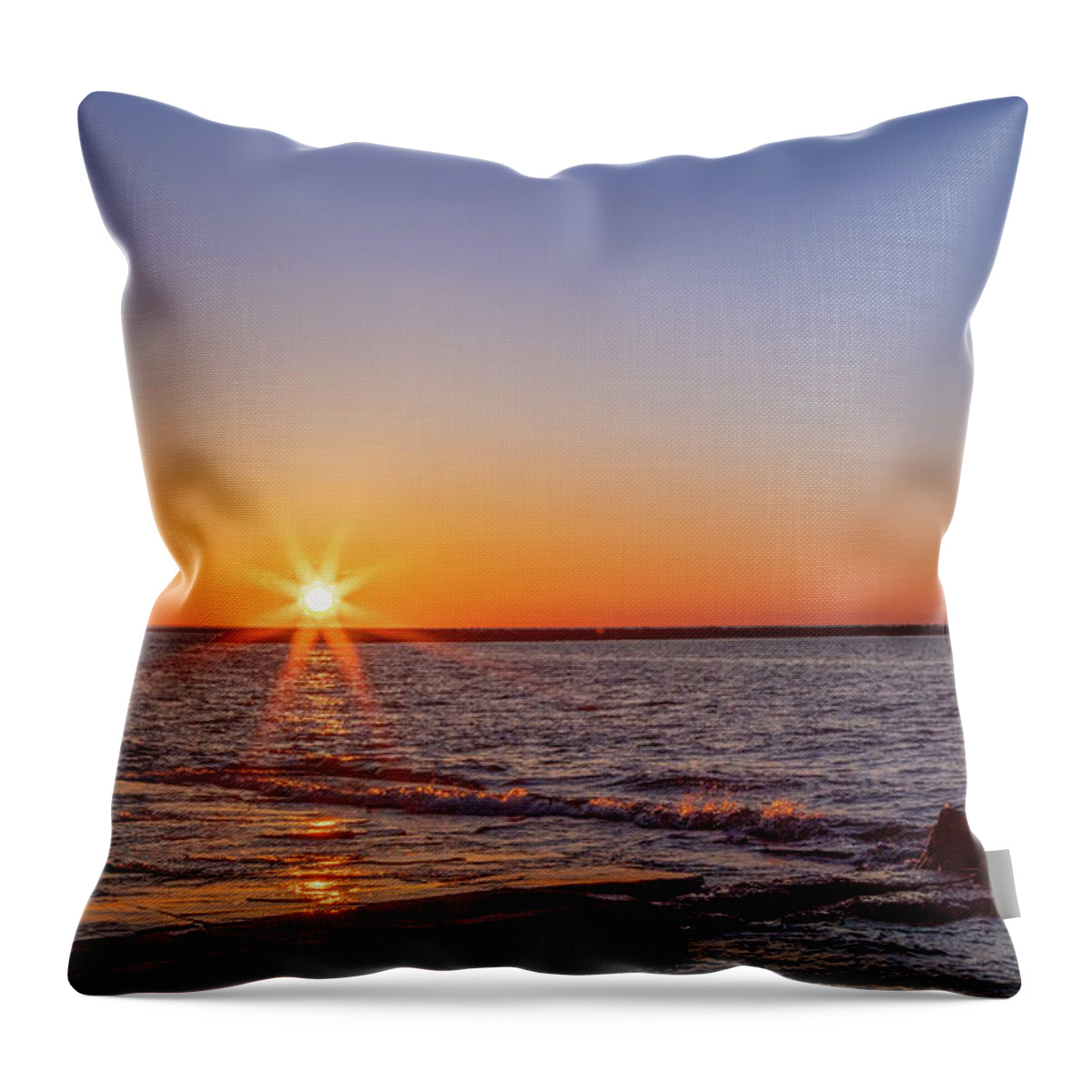 Vernal Throw Pillow featuring the photograph Vernal Equinox Sunset by Rod Best