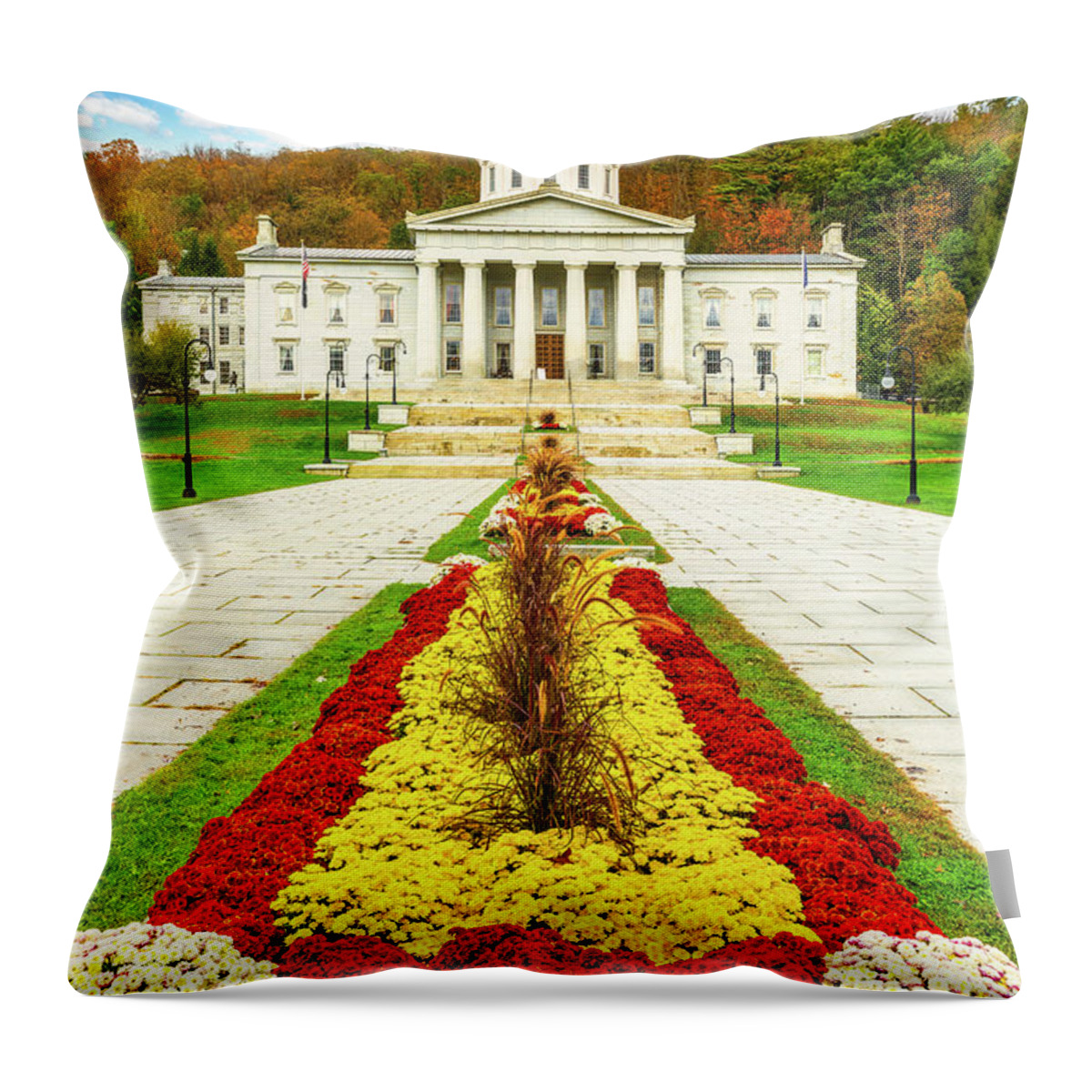 Vermont Throw Pillow featuring the photograph Vermont State House, in Montpelier, VT by Mihai Andritoiu
