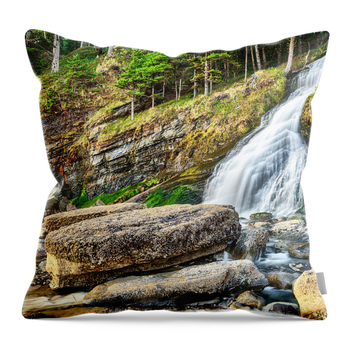 Waterfall Throw Pillow featuring the photograph Land of Oz by Scott Warner