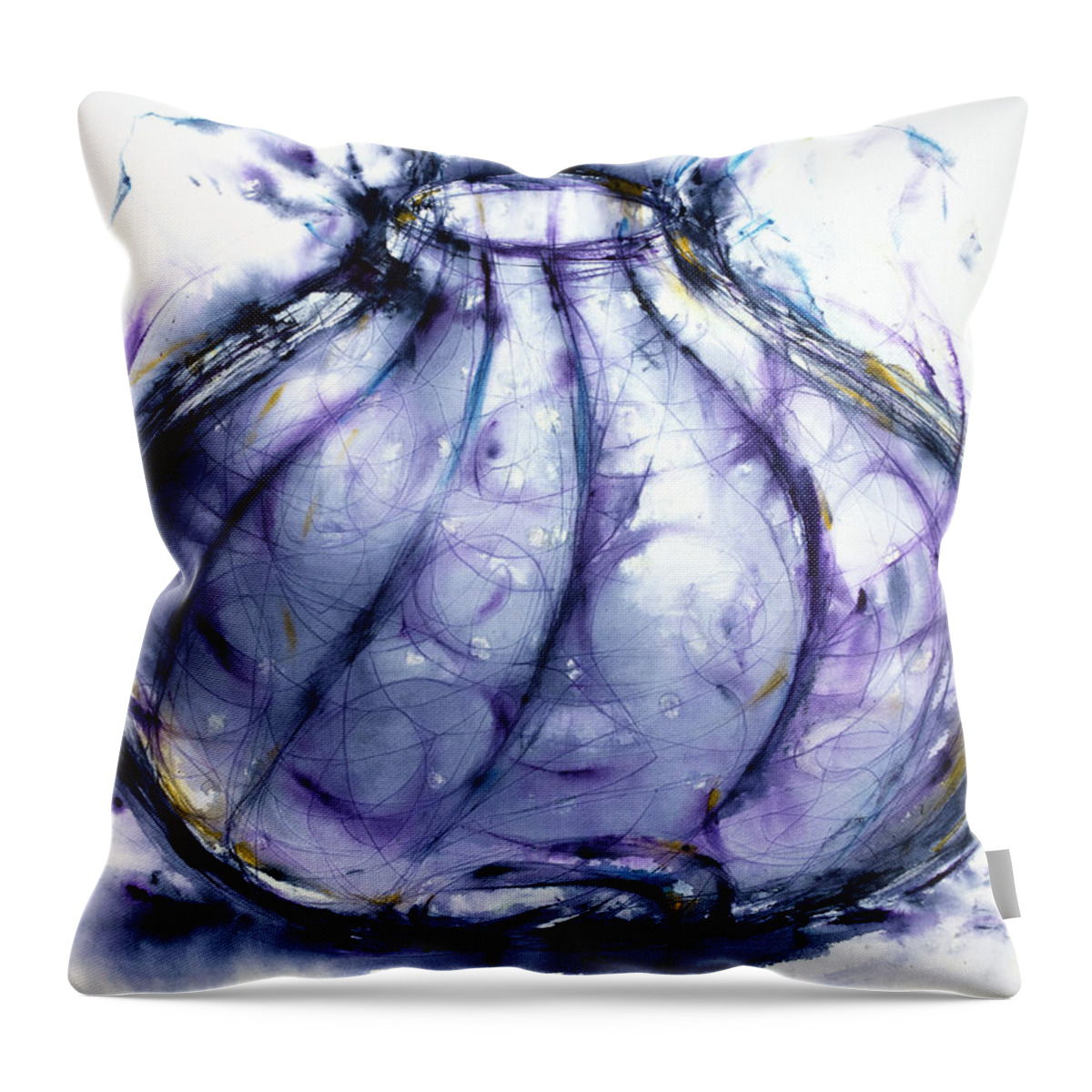  Throw Pillow featuring the painting 'Vessel of Tears' by Petra Rau