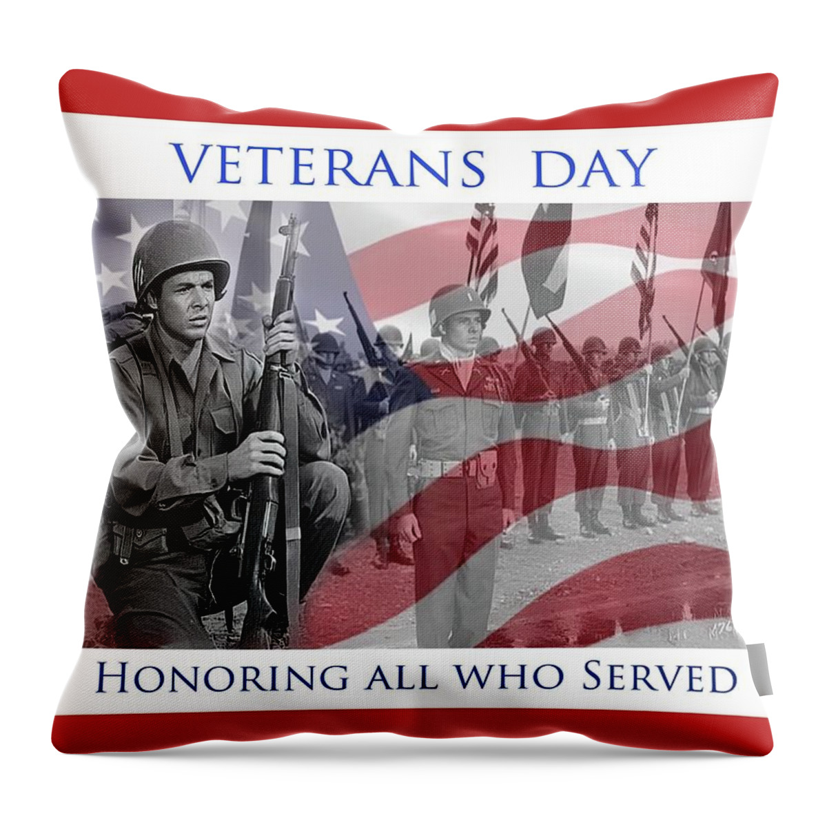 Audie Murphy Throw Pillow featuring the photograph Veterans Day - Audie Murphy by Dyle Warren