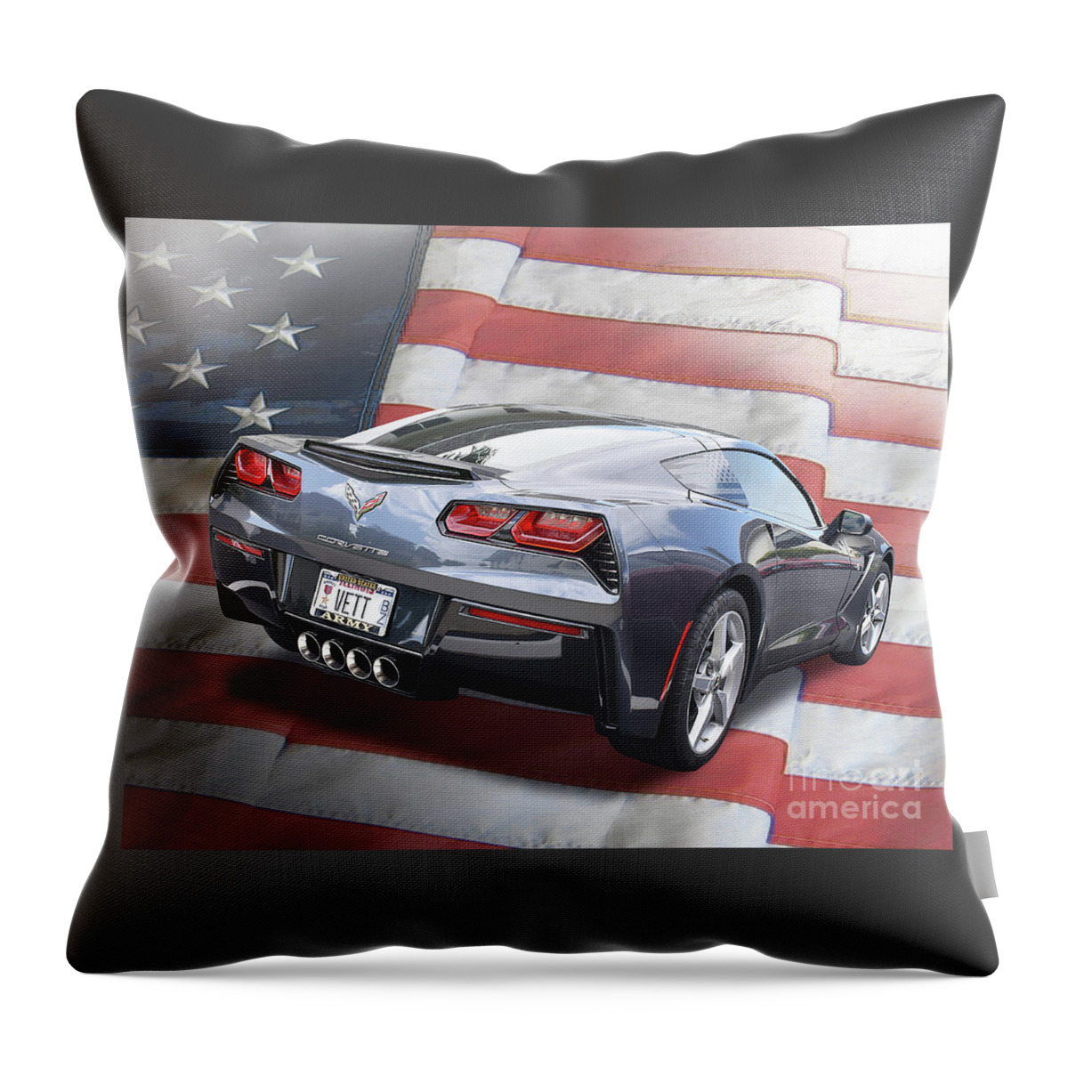 Corvette Throw Pillow featuring the photograph Viet Vet Vette by Ron Long