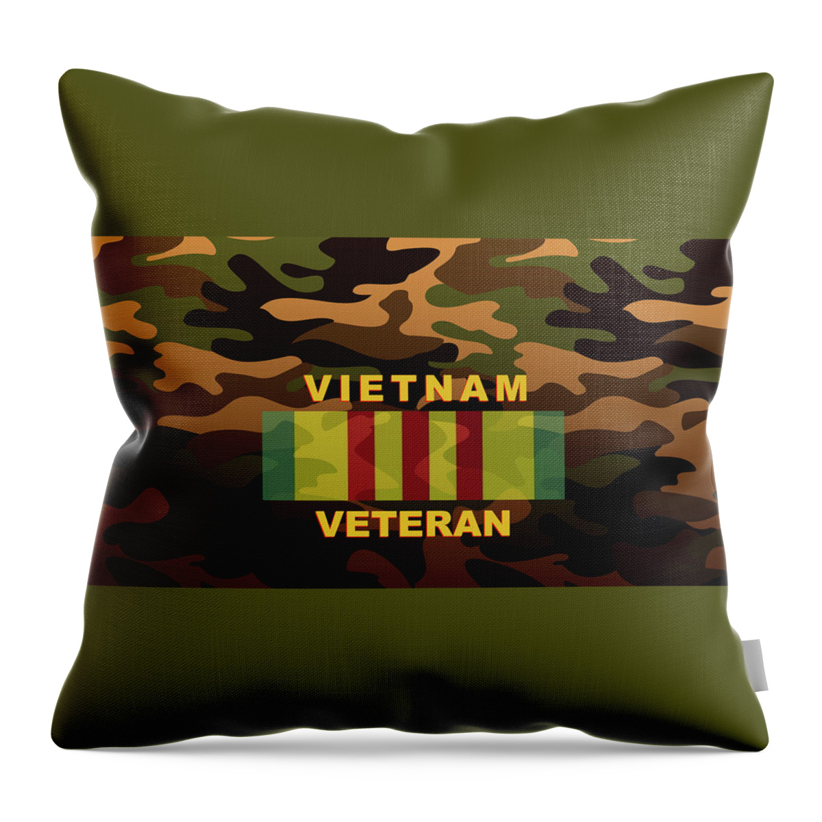 Vietnam Veteran Salute By Lloyd Deberry Throw Pillow featuring the digital art Vietnam Veteran by Lloyd DeBerry