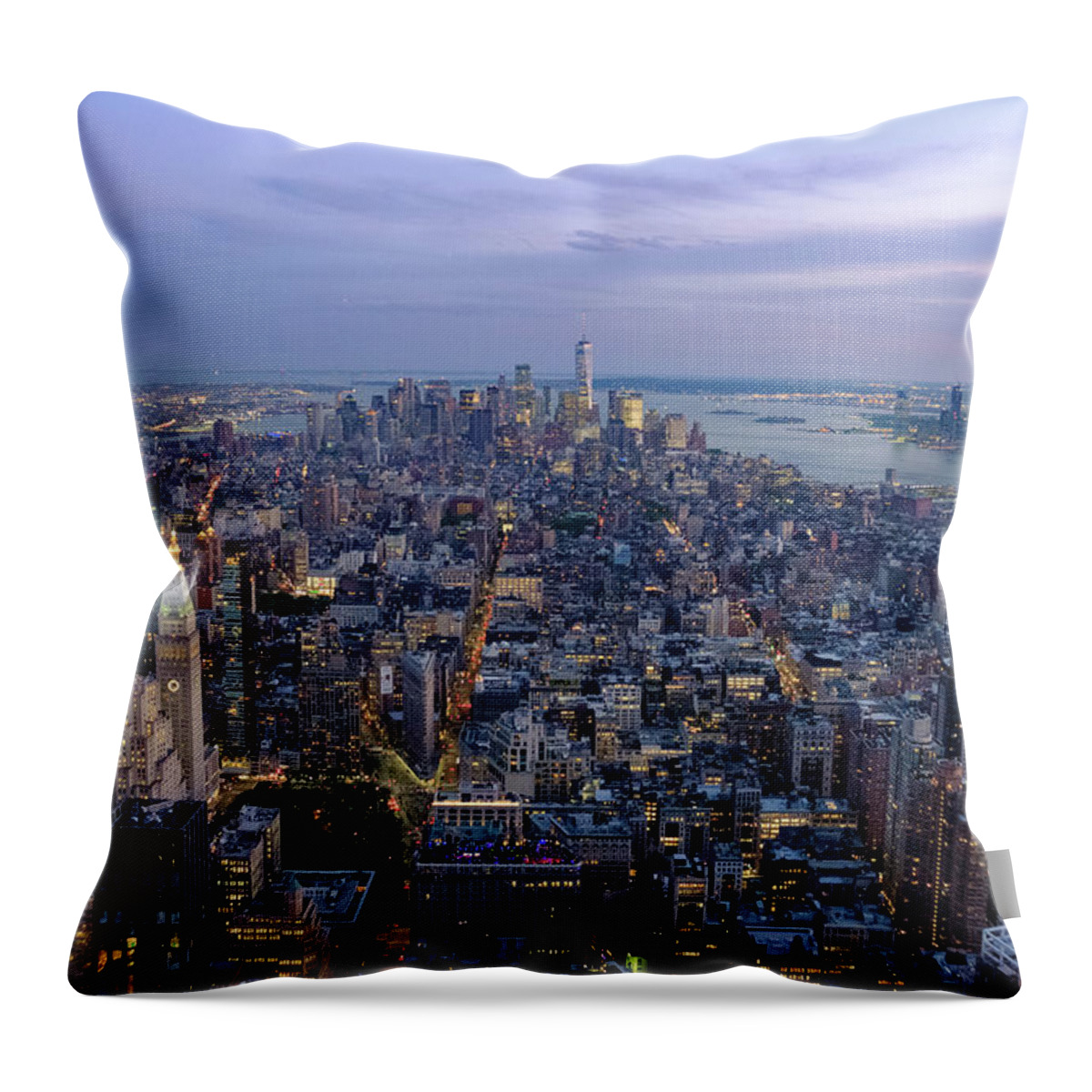 New York Throw Pillow featuring the photograph View from empire state building #4 by Alberto Zanoni
