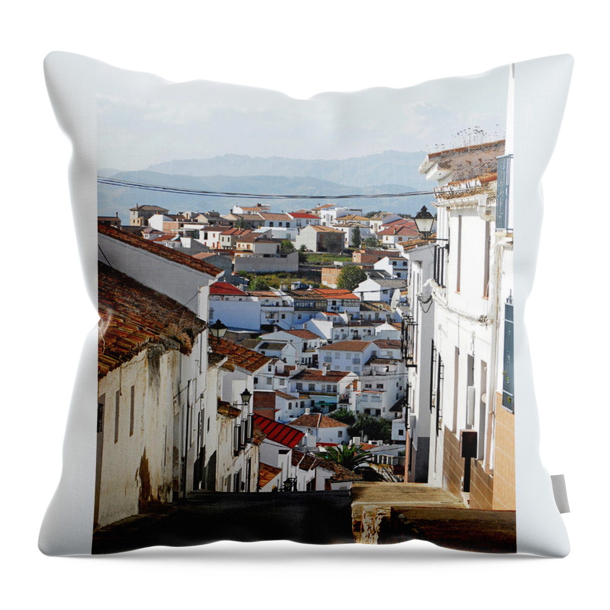 Mount Throw Pillow featuring the photograph Village in South Spain by Severija Kirilovaite