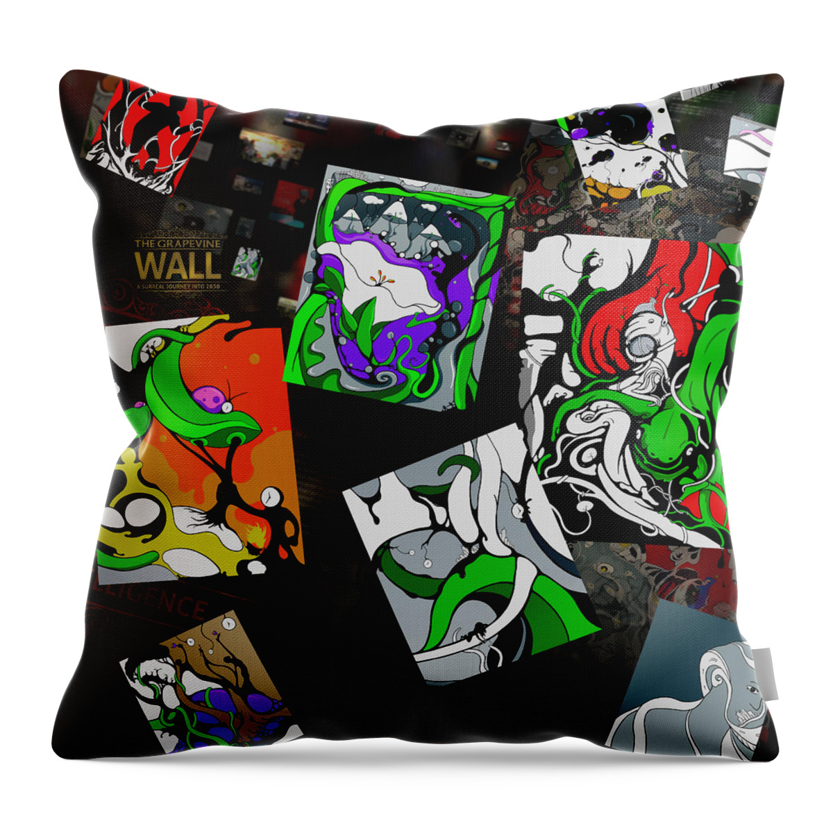 Panels Throw Pillow featuring the digital art VINE Set 01 by Craig Tilley