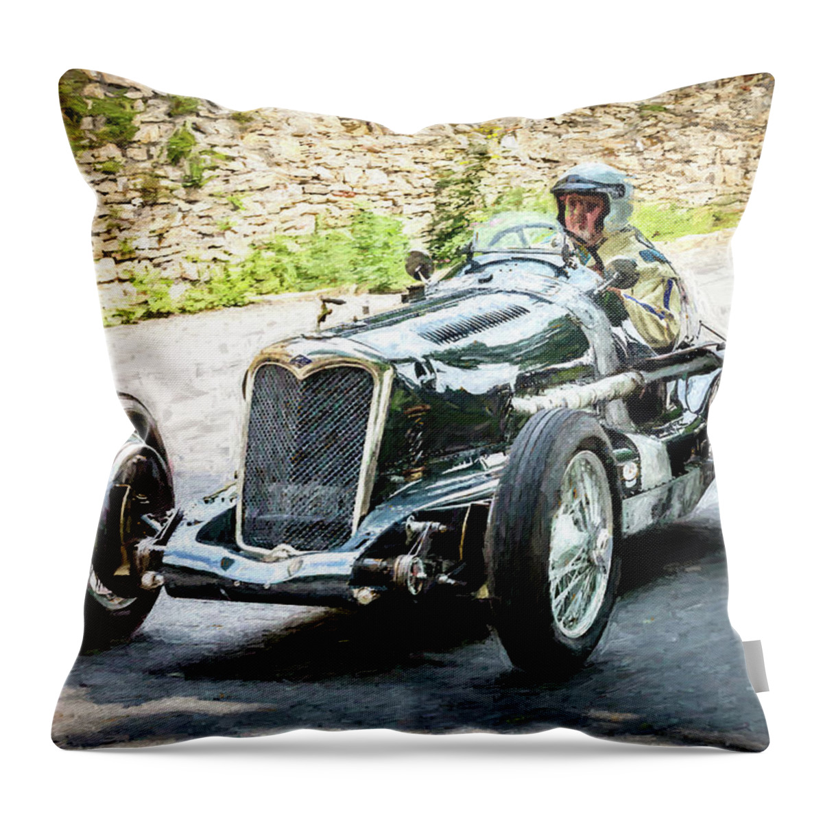 Architecture Throw Pillow featuring the photograph Vintage 1937 Riley Monoposto by W Chris Fooshee