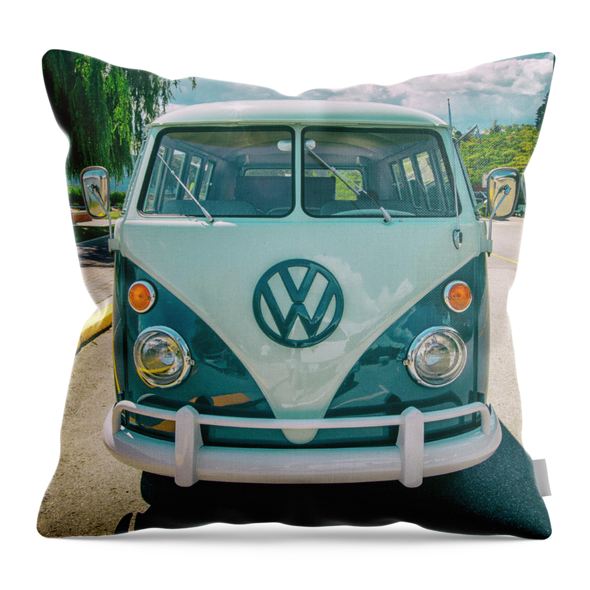Vw Van Throw Pillow featuring the photograph Vintage Cool by Carmen Kern