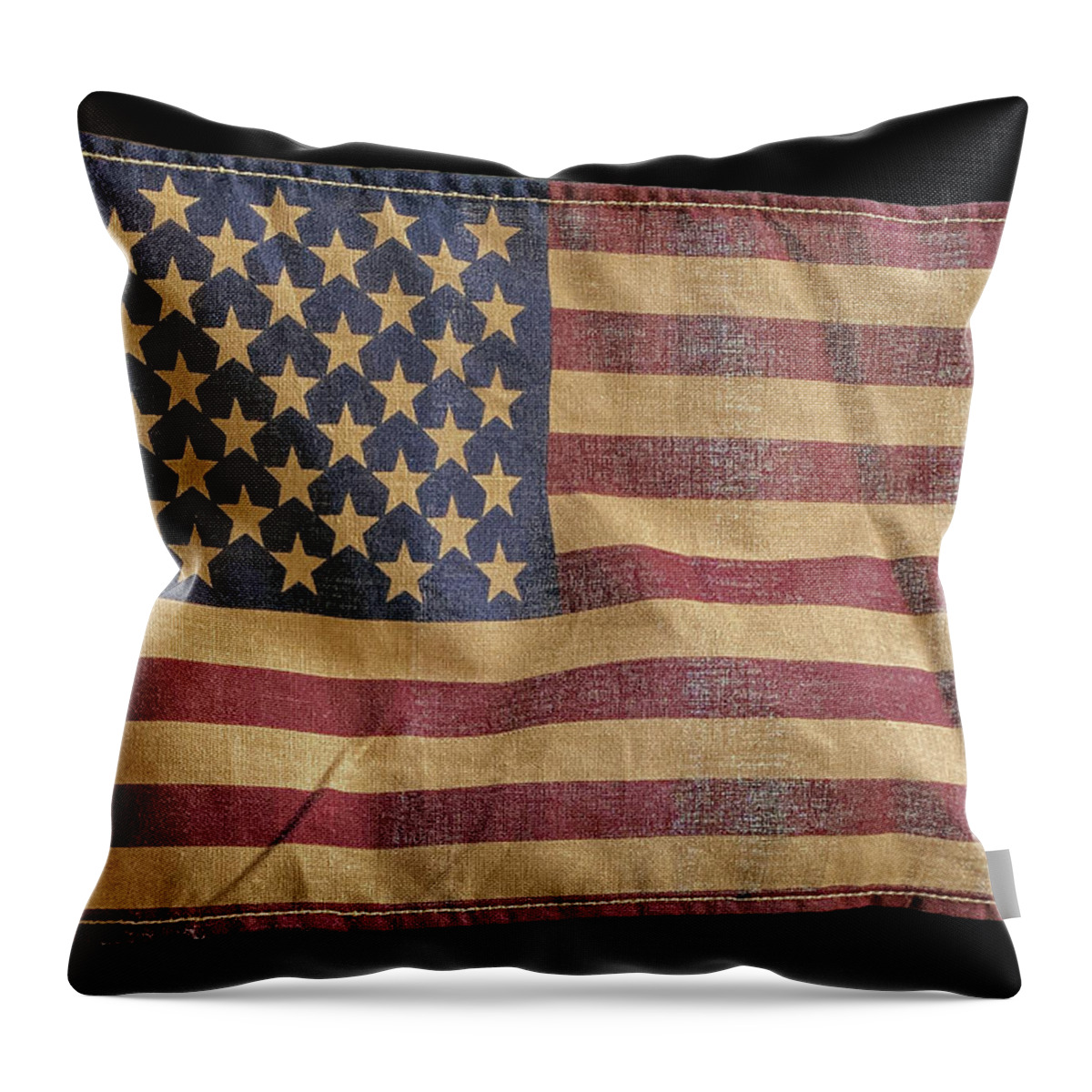 Flag Throw Pillow featuring the photograph Vintage Flag 3 by Carrie Ann Grippo-Pike