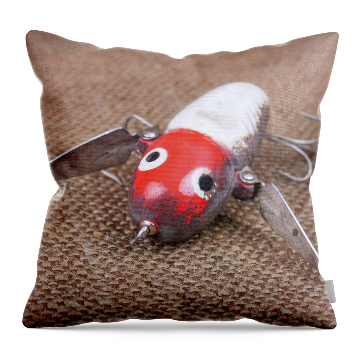 Fishing Throw Pillow featuring the photograph Vintage Heddon Crazy Crawler by Betty Denise