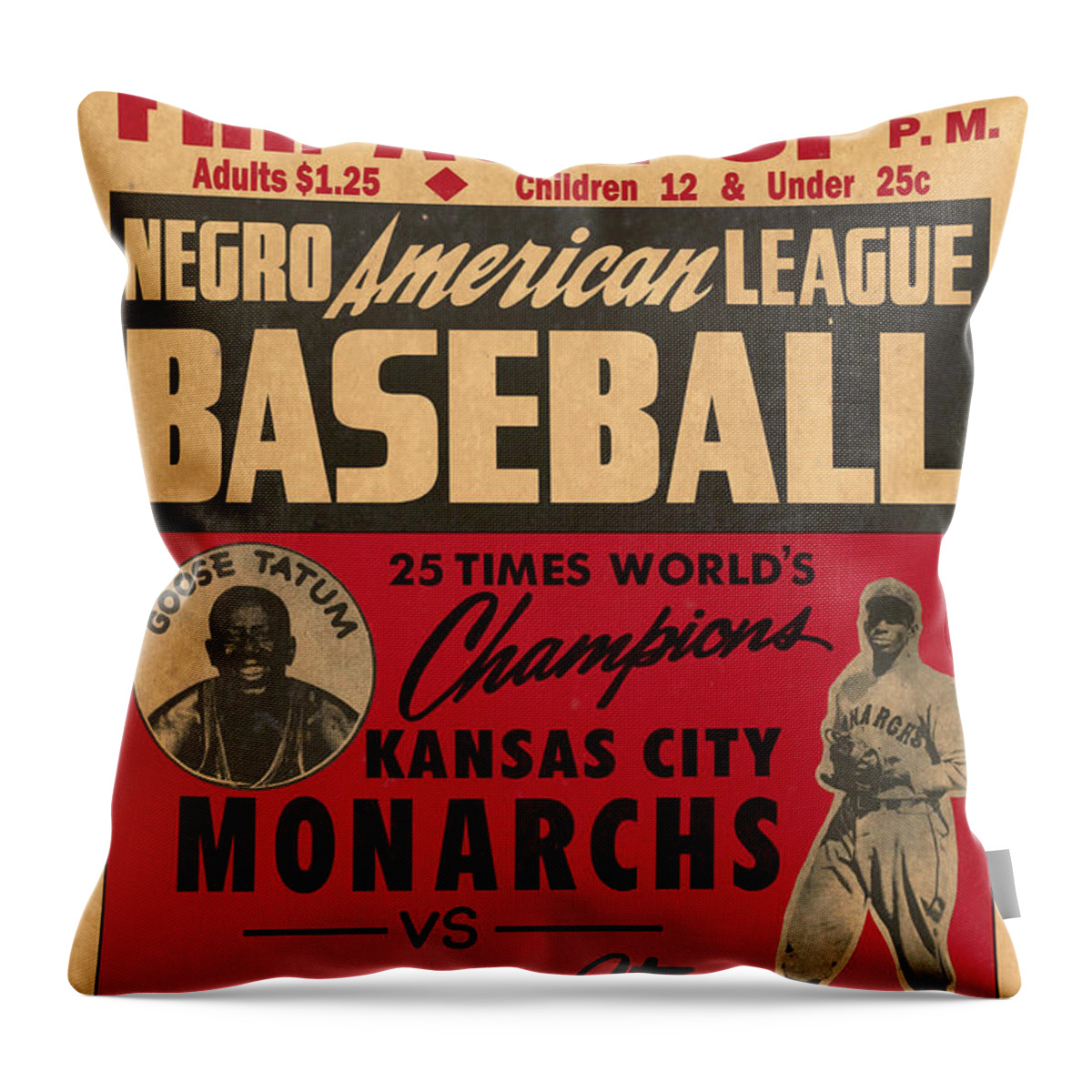 Vintage Throw Pillow featuring the painting Vintage Negro American League Baseball by David Hinds
