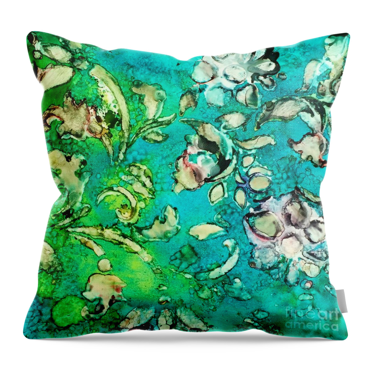  Throw Pillow featuring the painting Vintage Stencil by Beth Kluth