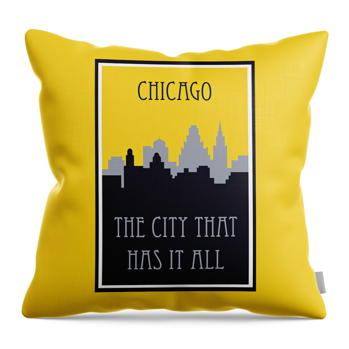 Chicago Throw Pillow featuring the photograph Vintage Travel Chicago Skyline by Carol Japp