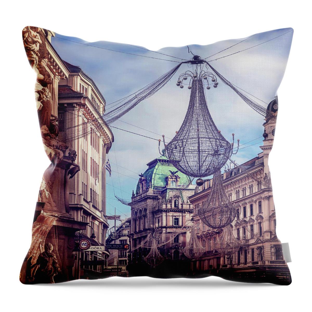 Vienna Throw Pillow featuring the photograph Vintage Vienna by Carol Japp