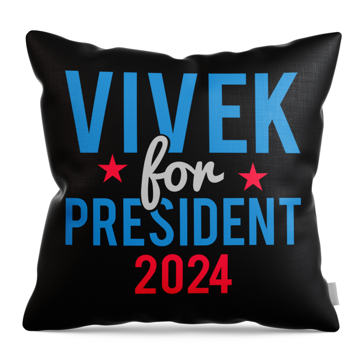 Cool Throw Pillow featuring the digital art Vivek Ramaswamy for President 2024 by Flippin Sweet Gear