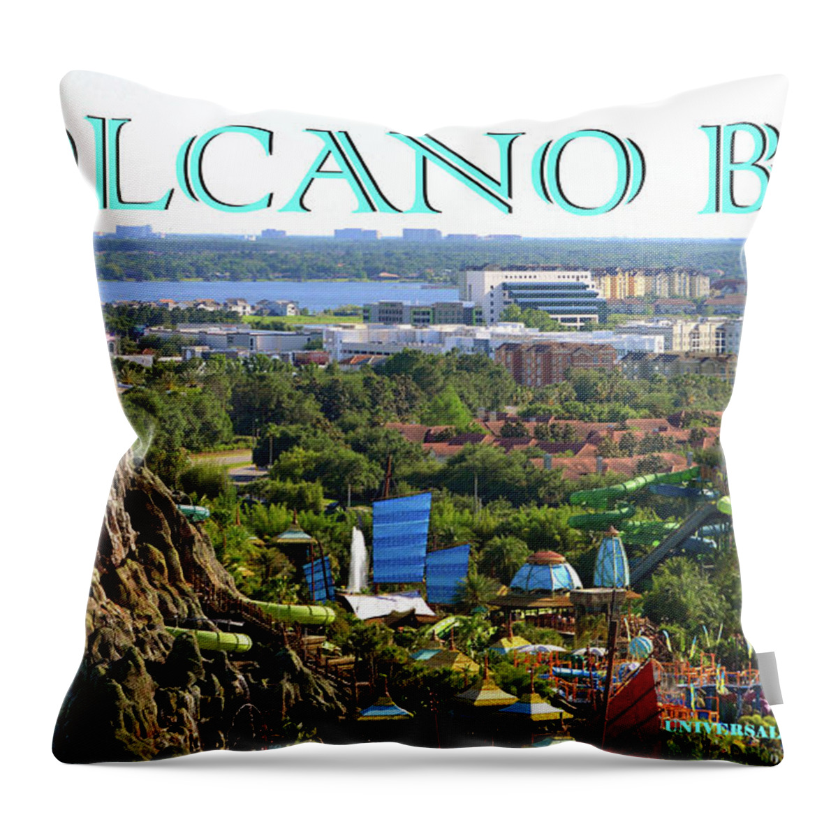 Volcano Bay Throw Pillow featuring the photograph Volcano Bay panoramic poster by David Lee Thompson