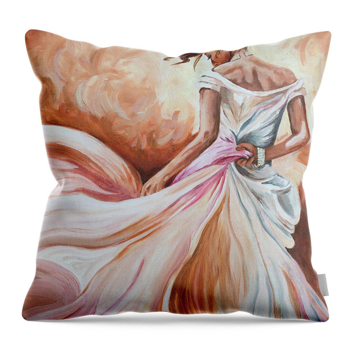 Dancer Throw Pillow featuring the painting Vuelta II by Rachel Emmett