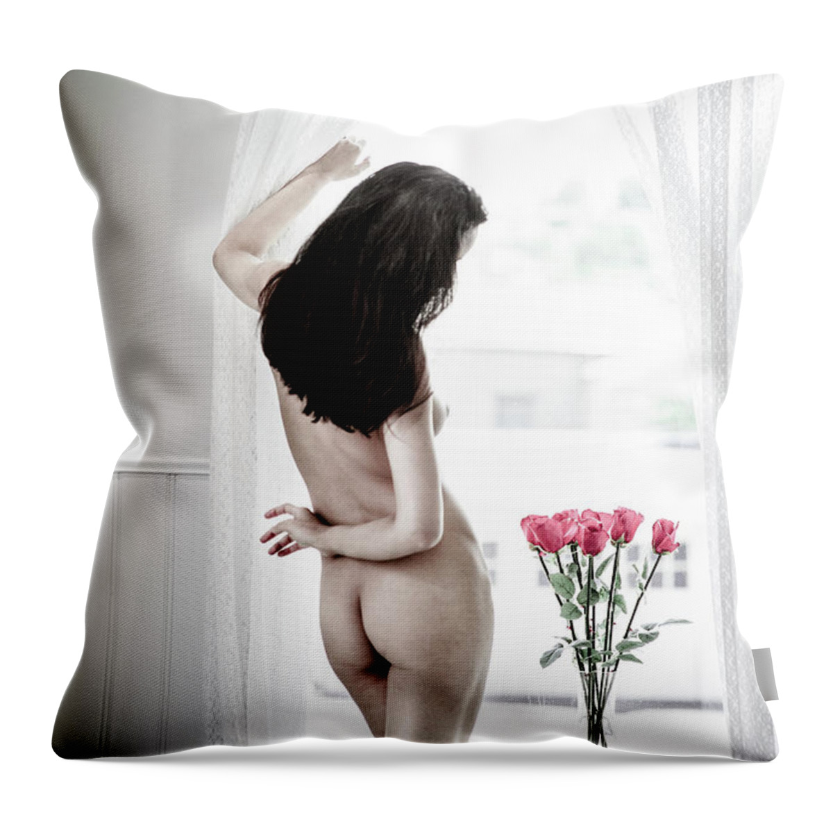 Young Throw Pillow featuring the photograph Waiting for Him to Return by Ed Taylor