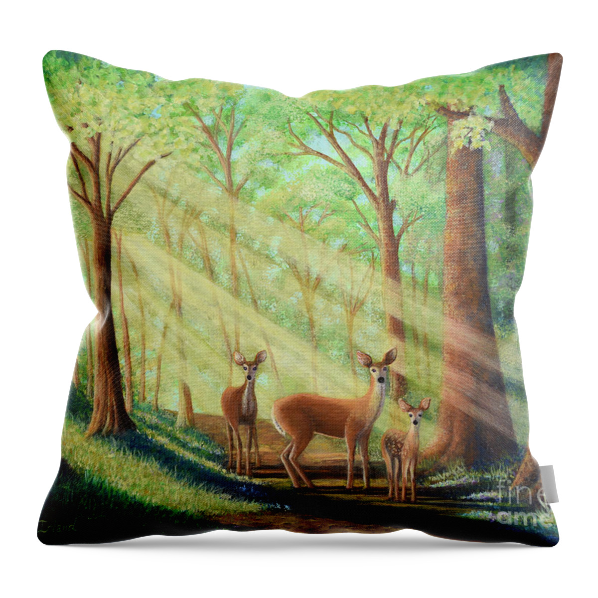 Waiting Throw Pillow featuring the painting Waiting for Snow White by Sarah Irland