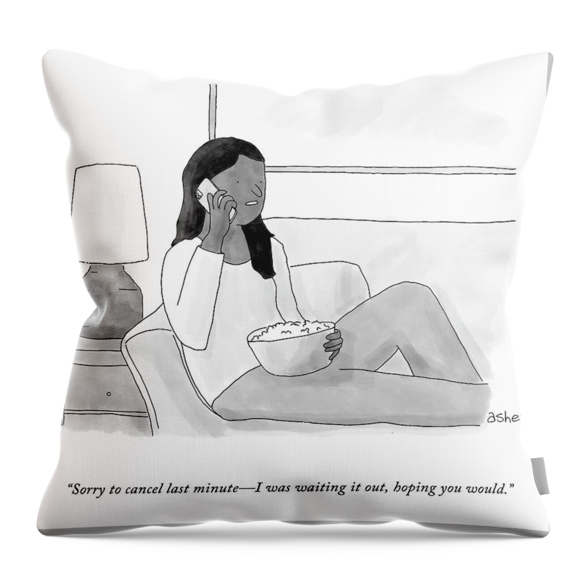 Waiting It Out Throw Pillow