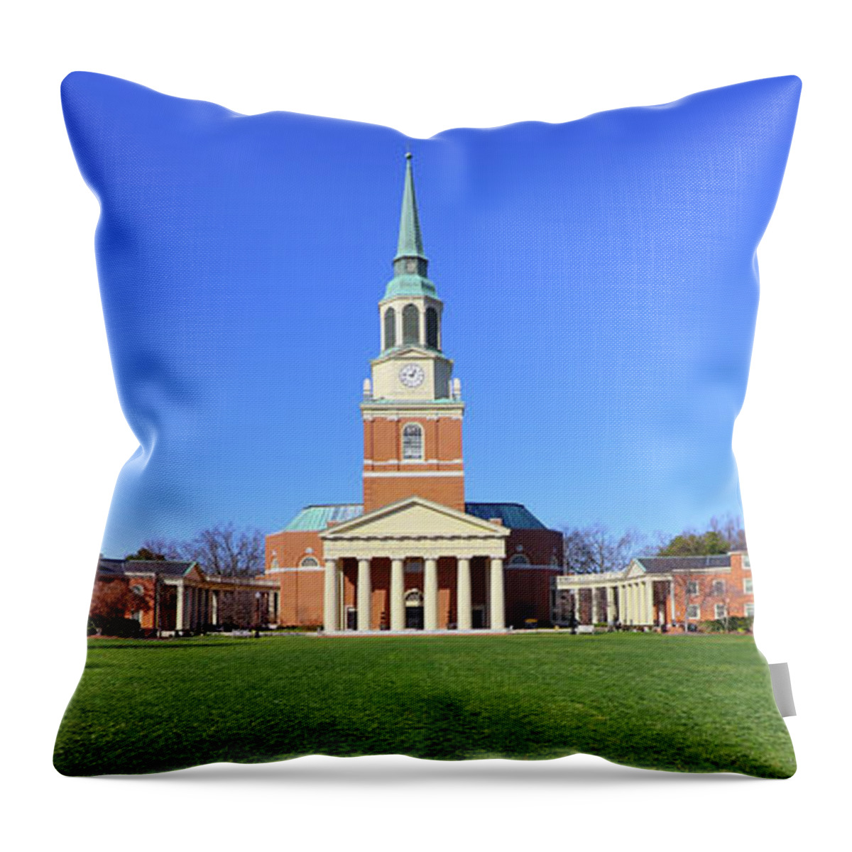Winston Salem Throw Pillow featuring the photograph Wake Forest University Wait Chapel 0209 by Jack Schultz