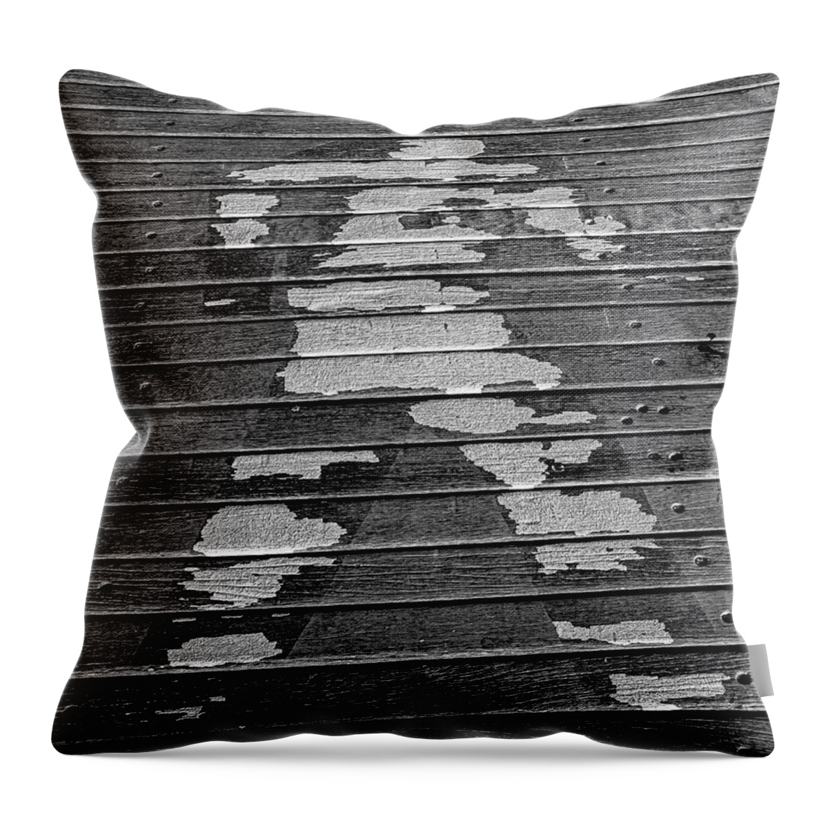 Weathered Throw Pillow featuring the photograph Walk Here - Black and White by David Smith