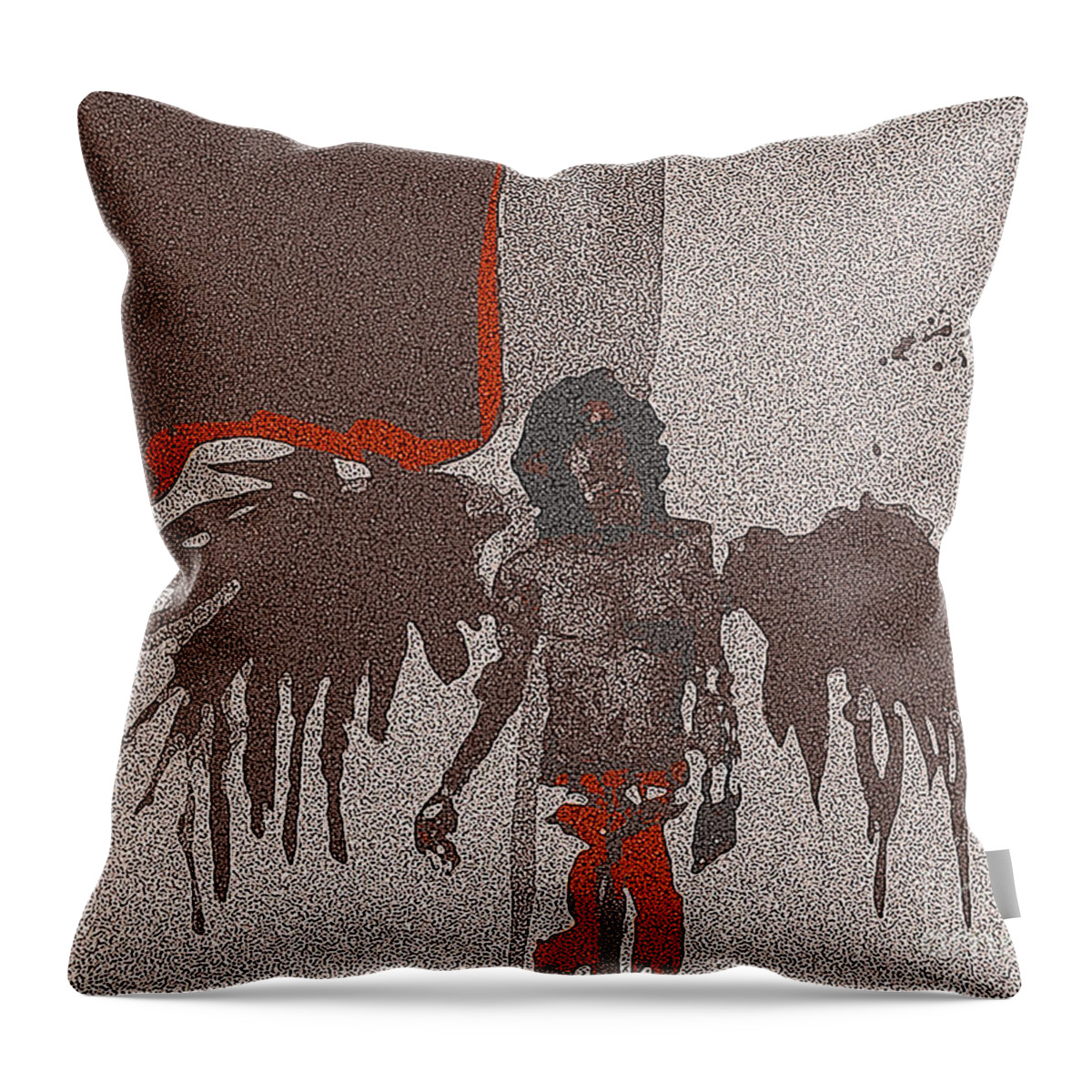 Digital Throw Pillow featuring the painting Walking Guardian by Alexandra Vusir