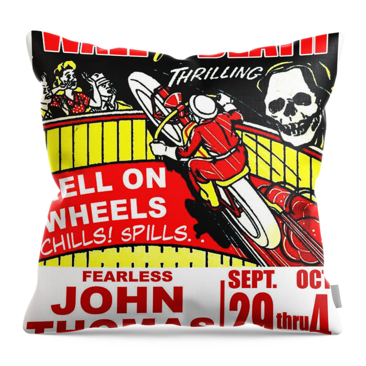 Death Throw Pillow featuring the digital art Wall of Death by Long Shot