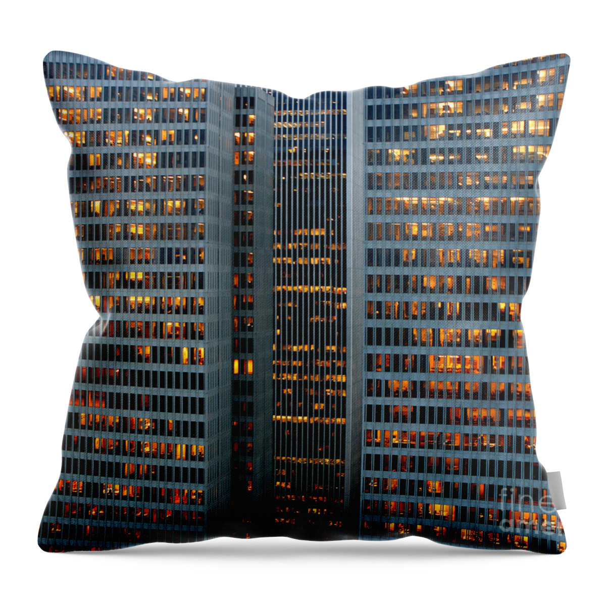 Structure Building Throw Pillow featuring the photograph Wall of Lights by fototaker Tony